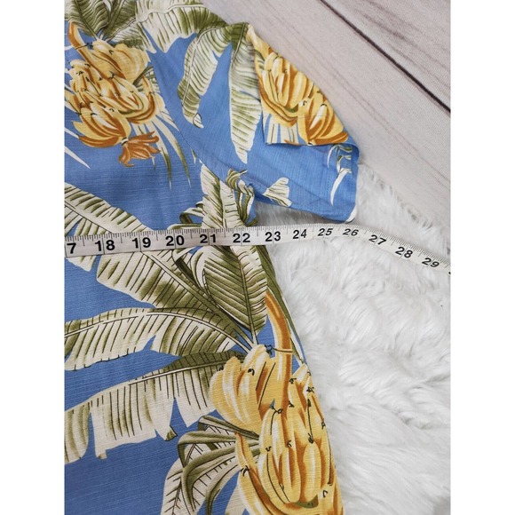 Tommy Bahama Blue Floral Men's Casual Button Down Shirt - Picture 4 of 5